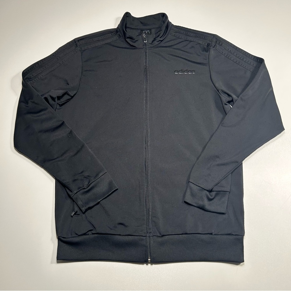Adidas Men's Essentials 3-Stripes Tricot Track Jacket Black Size Medium